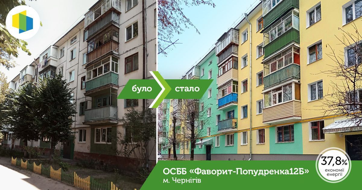 Фото – Жители хрущевки в Чернигове модернизировали ее за средства ЕС. Фото