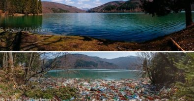 Фото – Волонтери прибрали узбережжя "Закарпатського моря" від тонни сміття. Відео