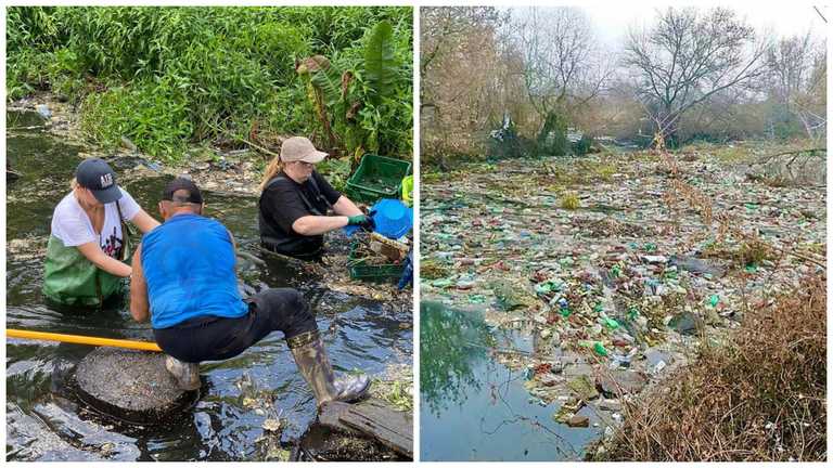 На Харьковщине волонтеры вытащили из реки 70 тонн мусора. Фото