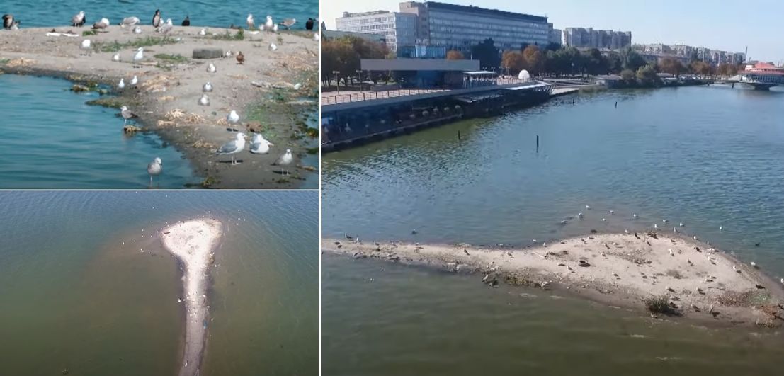 Фото – В Днепре посреди реки возник "островок": экологи предупредили о его опасности