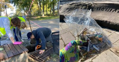 Фото – Волонтери прибрали від сміття історичний центр Києва. Фото до та після