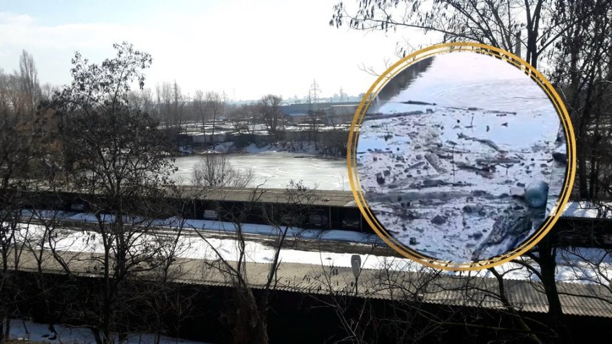 В Киеве озеро Птичье залили мазутом