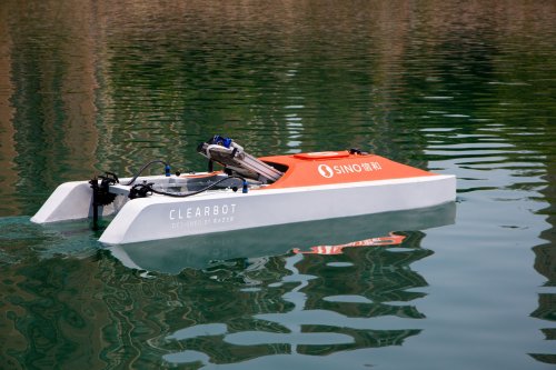 A robotic boat collects tons of plastic garbage in Hong Kong rivers