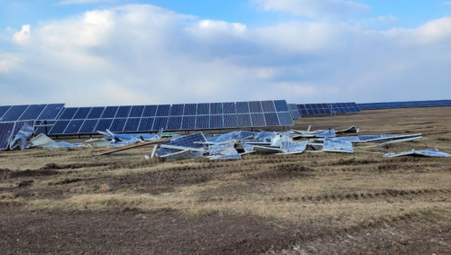 The solar power plant in Zaporizhia is partially destroyed