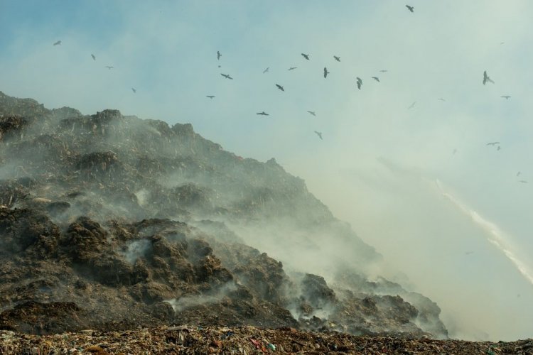 Мариуполь на грани экокатастрофы: город накрыл смог от пожара на свалке. Видео
