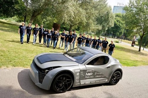 An electric car that absorbs carbon is created in the Netherlands. Photo