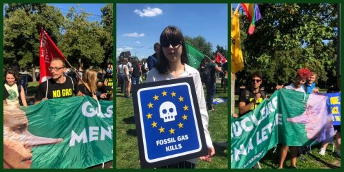 Аctivists protested in front of the Europarliament because of the new green taxonomy