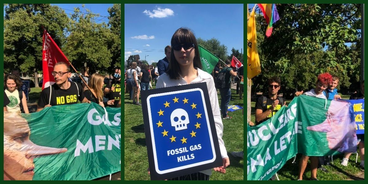 Фото – Сотни активистов вышли на протест под Европарламент из-за новой зеленой таксономии