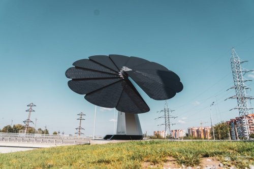 The SmartFlower solar energy system was installed in Ukraine. Photo