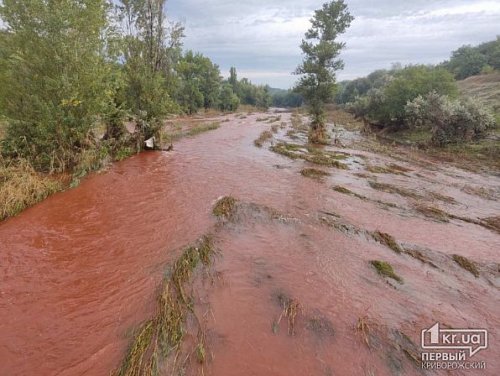 Река Ингулец покраснела после бомбардировок РФ: появились результаты проб воды