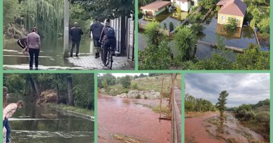 Фото – Красная река и масштабное загрязнение: последствия обстрела плотины в Кривом Роге