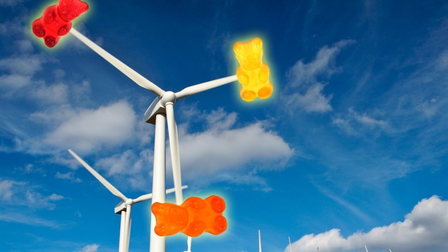 The USA invented a way to turn wind turbines into jelly bears