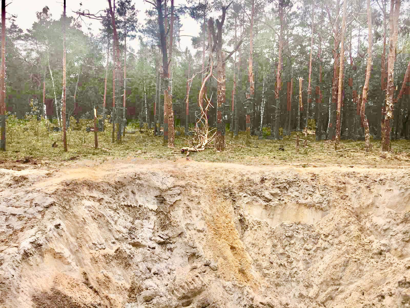 Photo – Eco-inspectors calculated millions dollars of damage from a rocket attack on the forest of the Rivne region