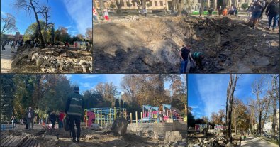 Фото – У Києві ракетний удар по парку ім. Шевченка завдав шкоди на понад 2 млн грн. Фото