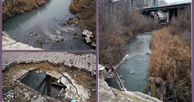 Фото – Черговий екозлочин росіян: в Маріуполі річку Кальчик перетворили на смердюче болото