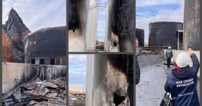 Фото – У Миколаєві відібрали проби зі знищеного окупантами олійного термінала