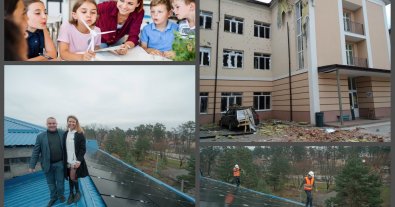 Фото – На Київщині пошкоджену обстрілами школу обладнали сонячними панелями