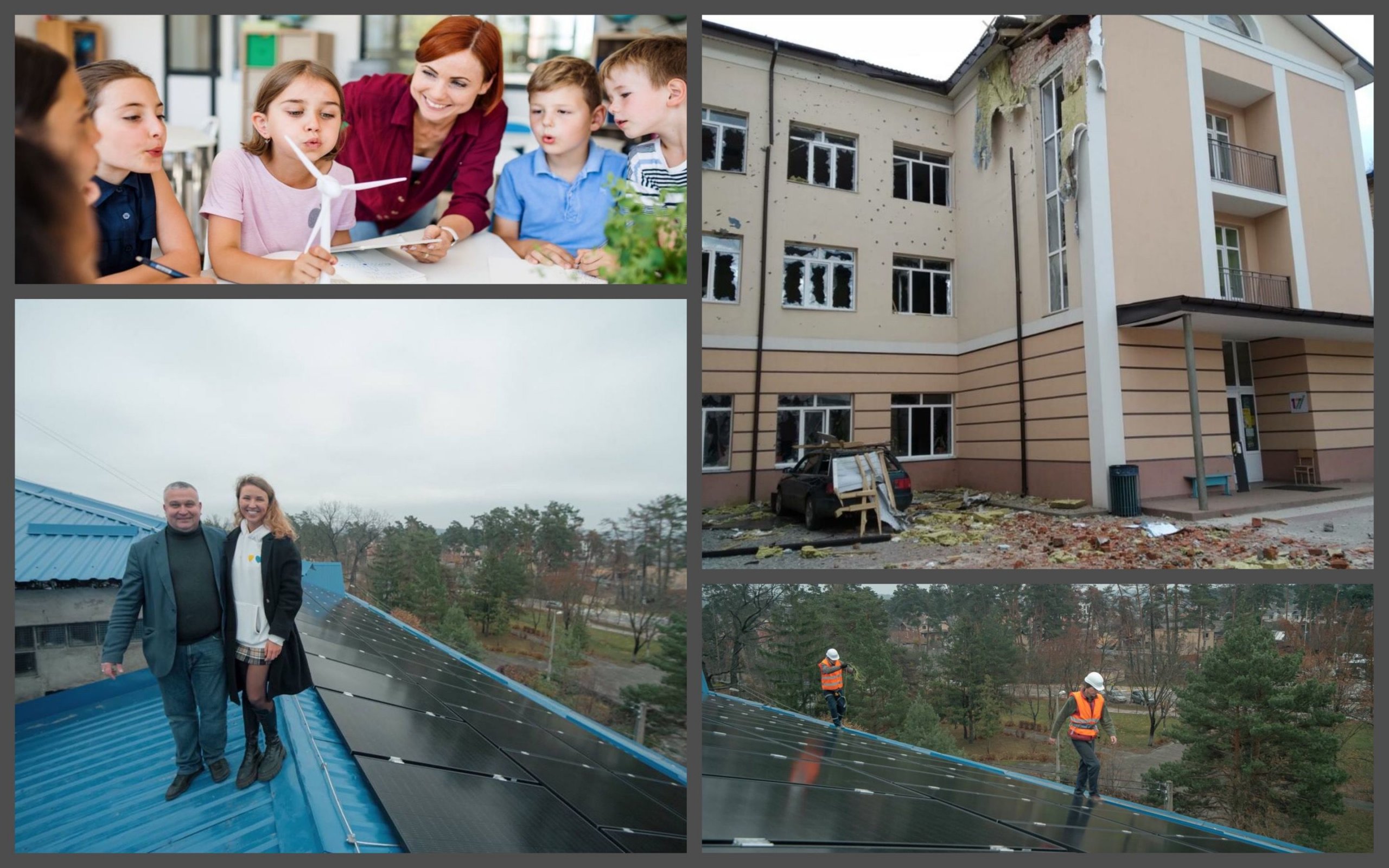 Photo – A school damaged by shelling was equipped with solar panels