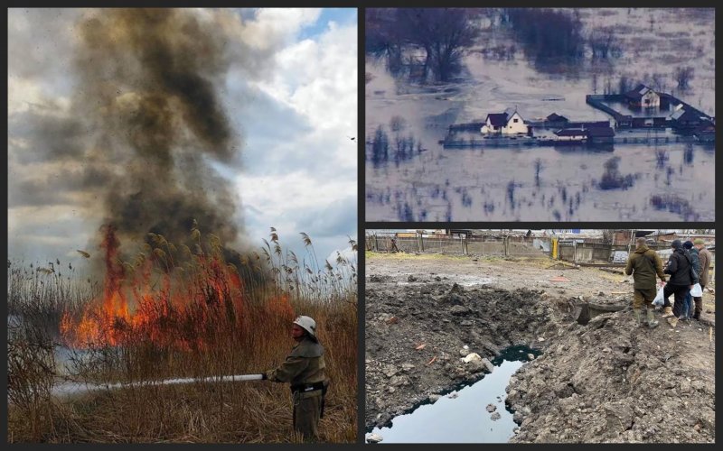 Satellites recorded large-scale environmental consequences of the war in Ukraine