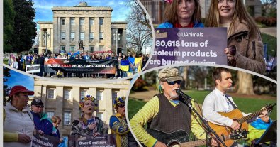 Photo – In the USA people protested against nuclear terrorism and ecocide in Ukraine. Photo