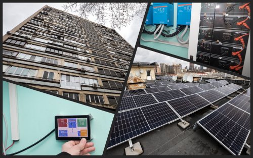Киевскую многоэтажку оборудовали солнечными панелями