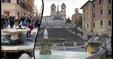 Photo – Eco-activists filled a historic fountain with black liquid in Rome. Video