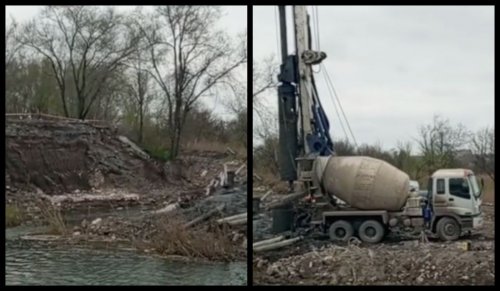 В Мариуполе оккупанты засыпали реку шлаком