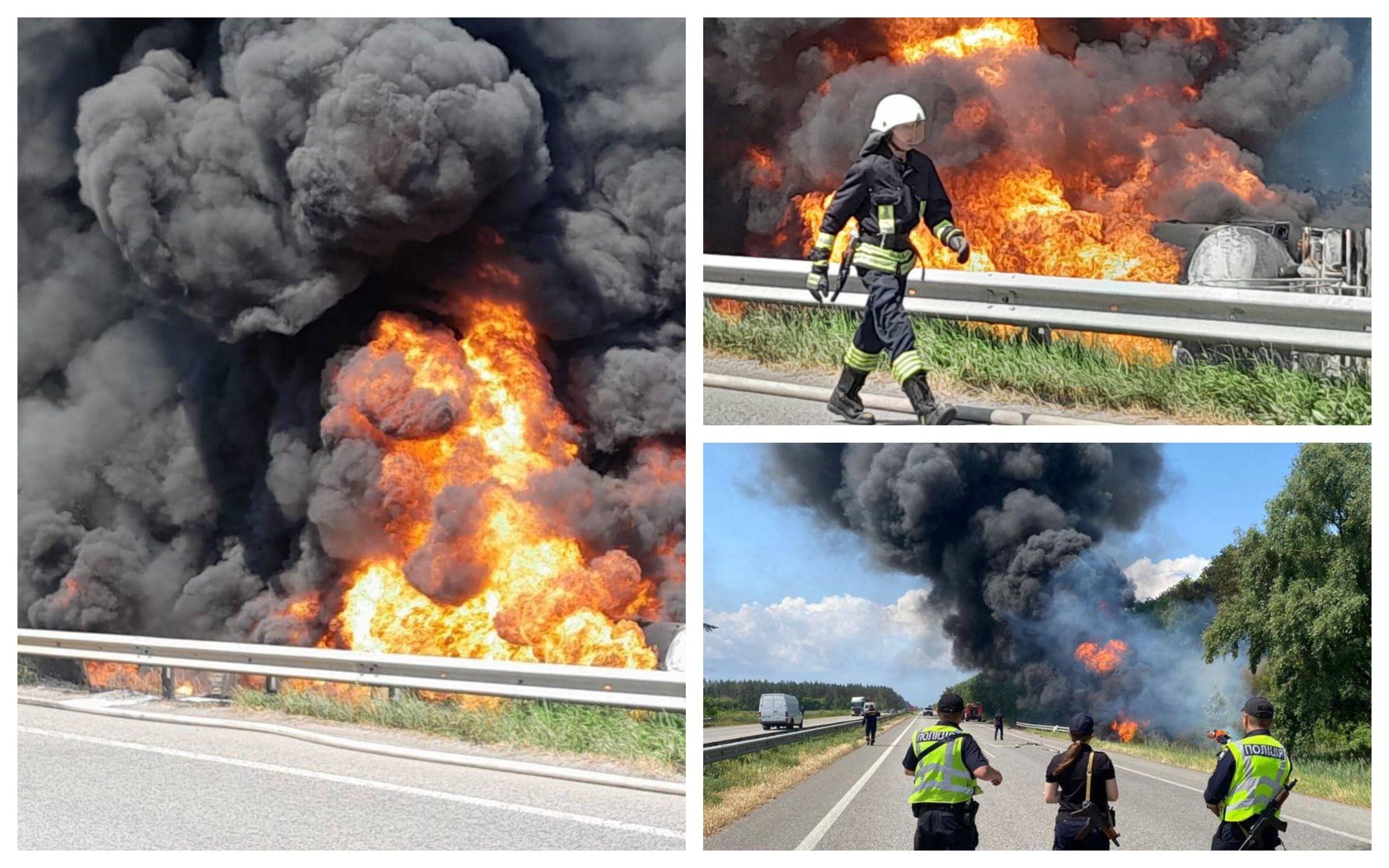 Photo – A fuel truck caught fire near Kyiv: a column of black smoke rose. Photo, video