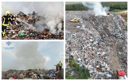 Під Луцьком сталася пожежа на сміттєзвалищі. Фото