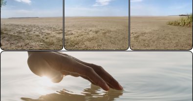 Фото – Каховське водосховище перетворилося на висохлу пустелю. Фото