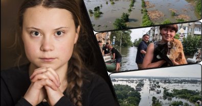 Photo – Greta Thunberg called on the world to punish Russia for ecocide at the Kakhovska HPP