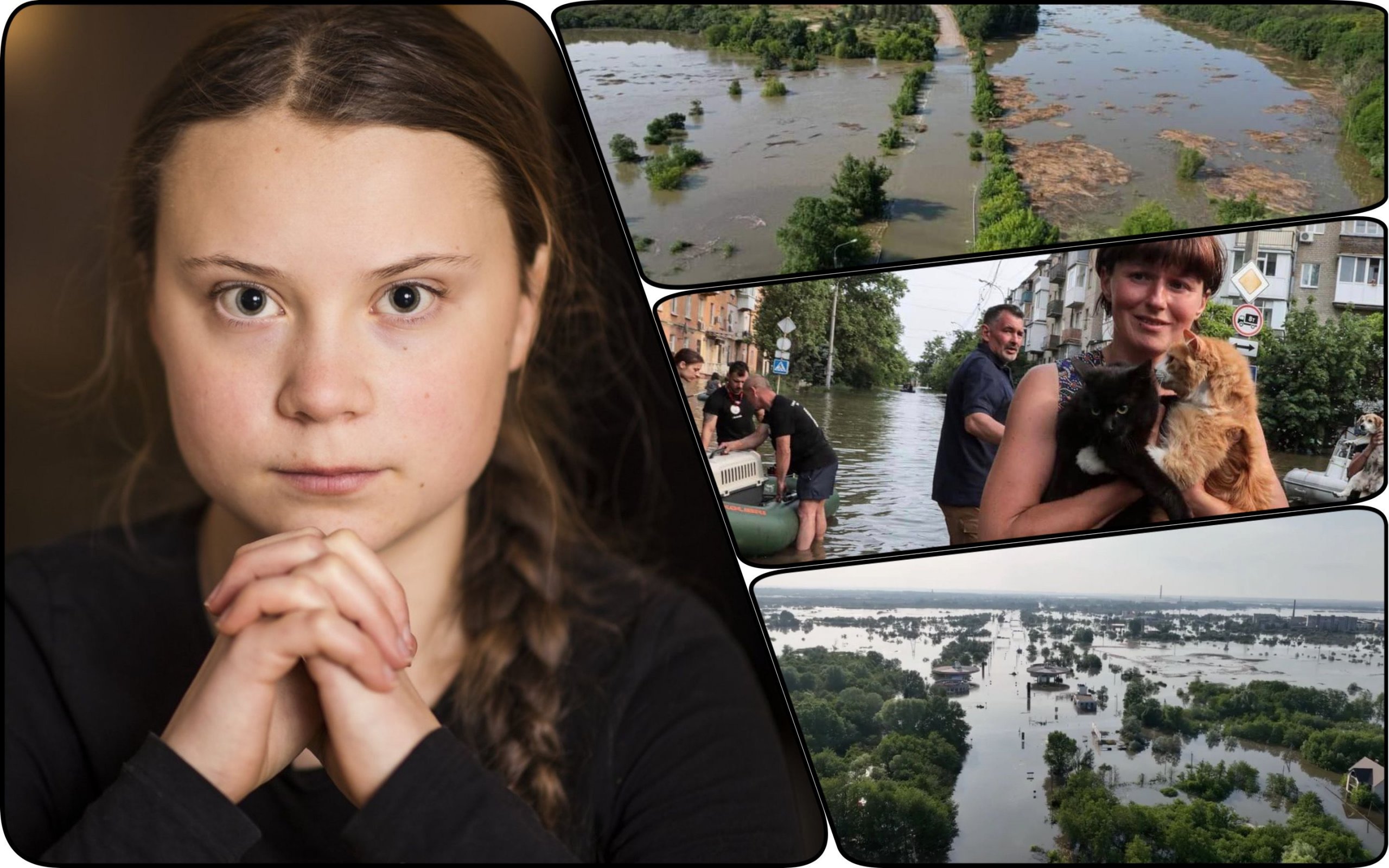 Photo – Greta Thunberg called on the world to punish Russia for ecocide at the Kakhovska HPP