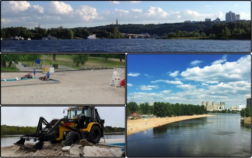 An illegal construction was removed from a popular beach in Kyiv