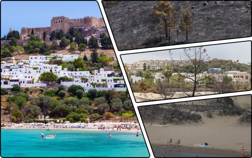 В Греции лесной пожар выжег туристический остров Родос: жители бьют тревогу