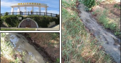 Фото – В Мелитополе река превратилась в поток белой жидкости с невыносимым запахом