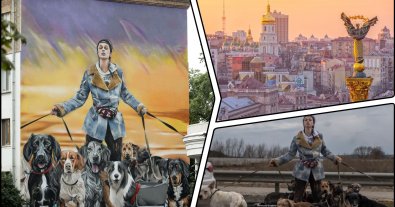 Photo – A mural with a heroic zoo volunteer who saved sick dogs from Irpen appeared in Kyiv