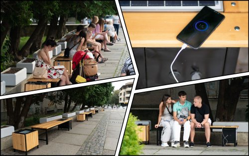 In Uzhgorod, eco-friendly benches were installed, from which you can charge your phone