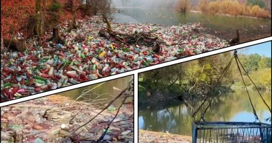 Photo – In Transcarpathia, they found a new way to clean the Borzhava River from plastic bottles