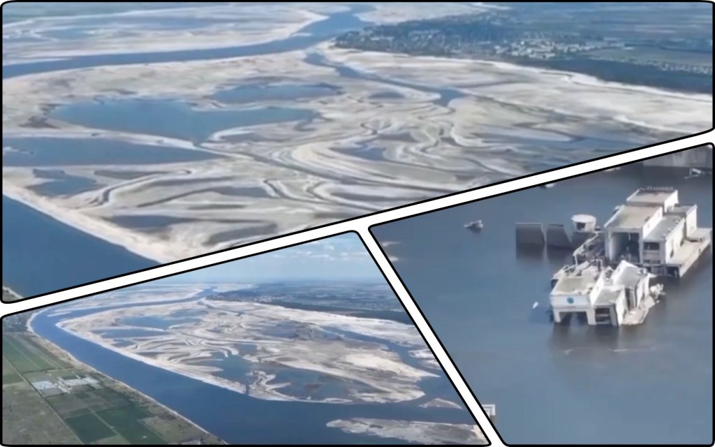 Новини екології: Каховське водосховище обміліло: як виглядає зараз ...
