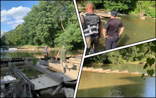 A river was blocked to create a swimming pool in Transcarpathia