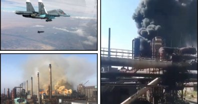 Фото – Росіяни обстріляли Авдіївський коксохім: згоріли склади з нафталіном