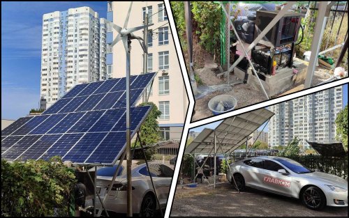 В Киеве обустроили зеленую зарядную станцию ​​для электромобиля во дворе ЖК. Видео