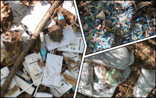 На Харьковщине убрали СOVID-отходы, которые выбросили под открытым небом