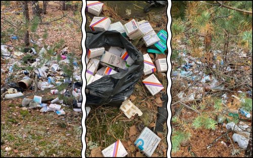 A spontaneous landfill with hazardous waste was set up near the Shatskyi lakes