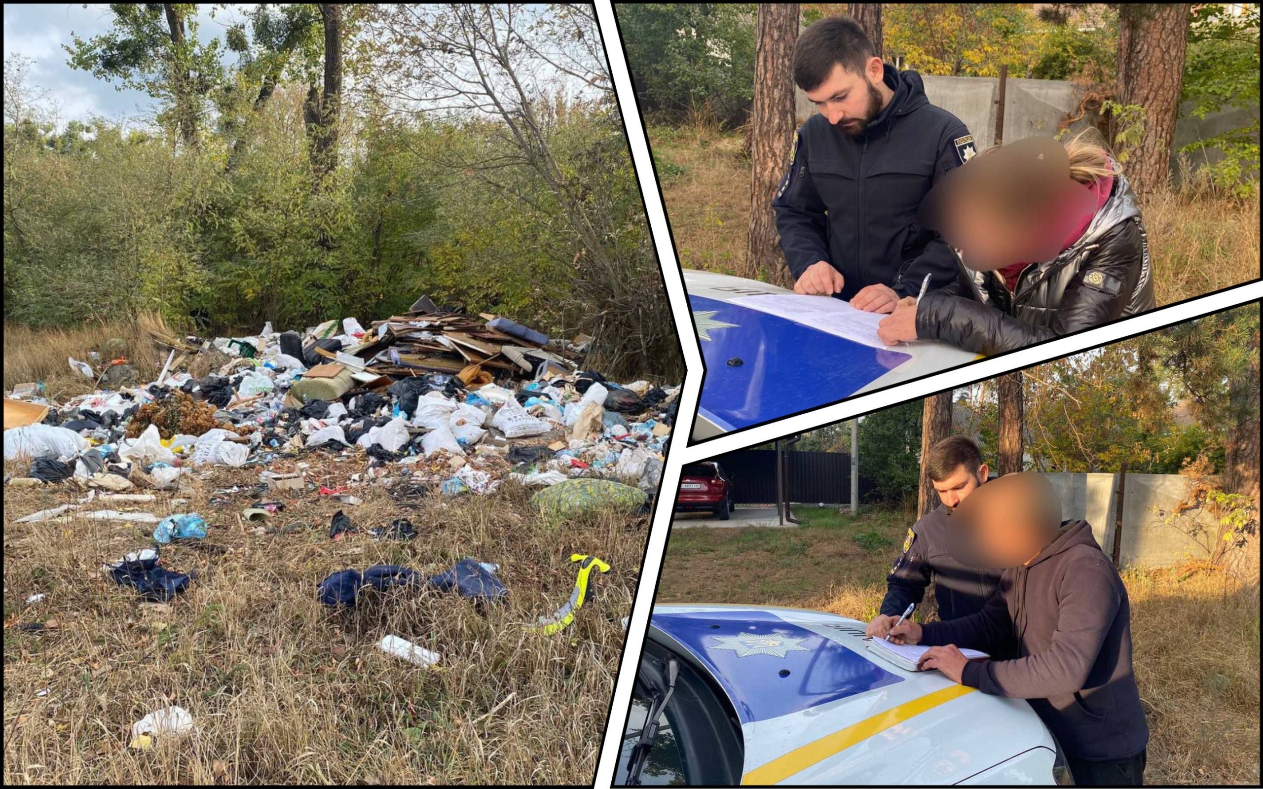 Фото – У Бучі підприємці перетворили лісосмугу на звалище: їм загрожує мізерний штраф