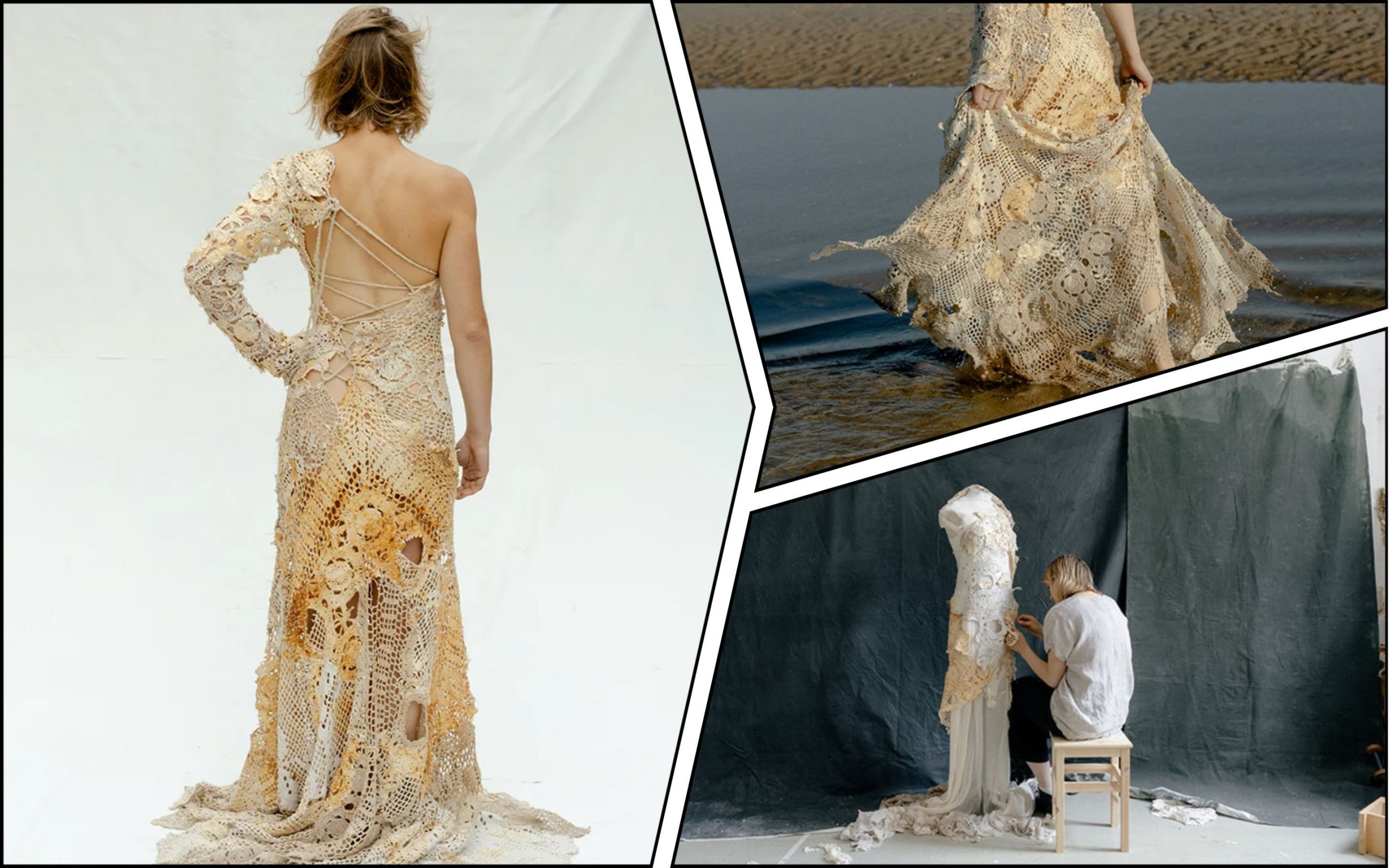 Photo – A Ukrainian designer has created a unique biodegradable dress made of mushrooms