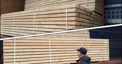 Photo – Volyn customs officers seized 21 cubic meters of contraband boards