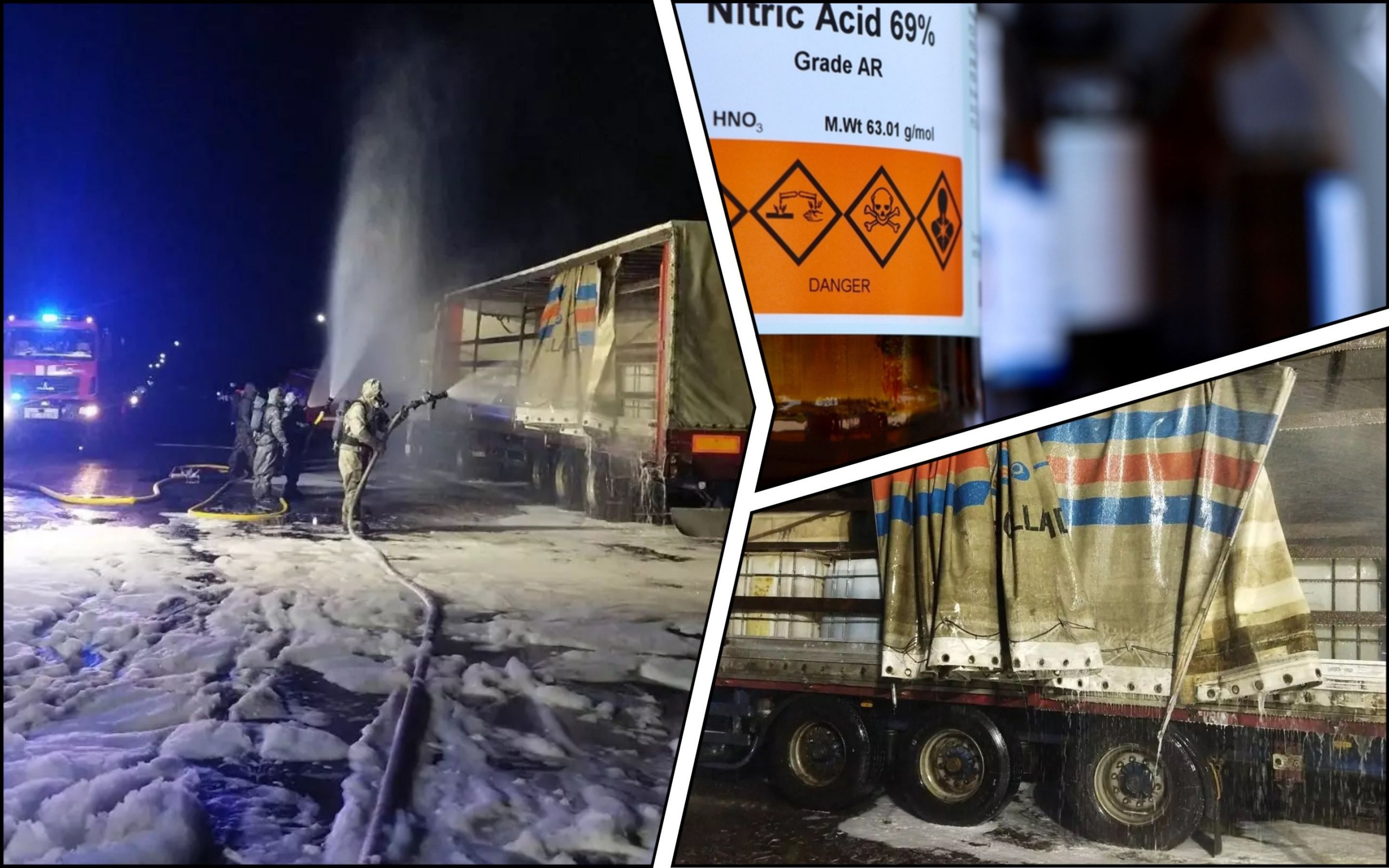 Photo – 1,000 liters of nitric acid spilled onto the track in Poltava region