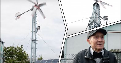 Фото – В Днепре пенсионер-изобретатель собрал солнечную и ветровую электростанцию