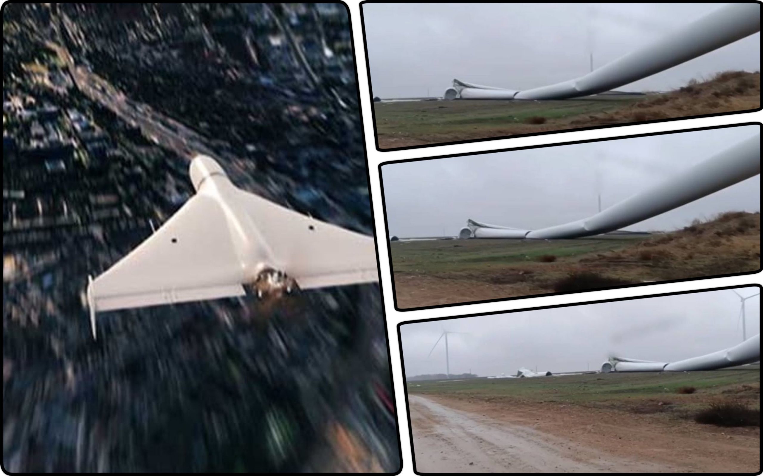 Photo – A wind turbine fell down in Odesa region as a result of a drone attack. Video.